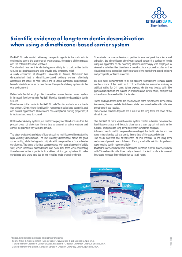 Scientific evidence of long-term dentin desensitization when using a dimethicone-based carrier system