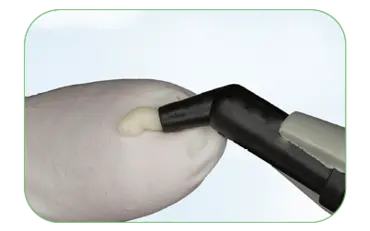 When using the VISALYS® BIOCERAMIC BLOCK Translucent, the color is adjusted using a suitable bonding composite.