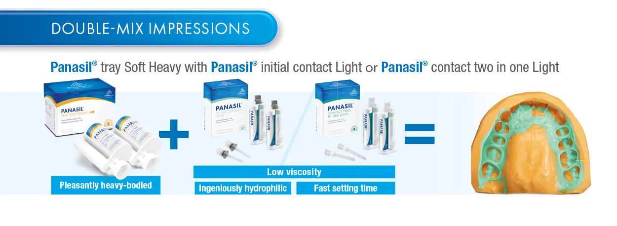 Panasil tray Soft Heavy with Panasil initial contact Light or Panasil contact two in one Light